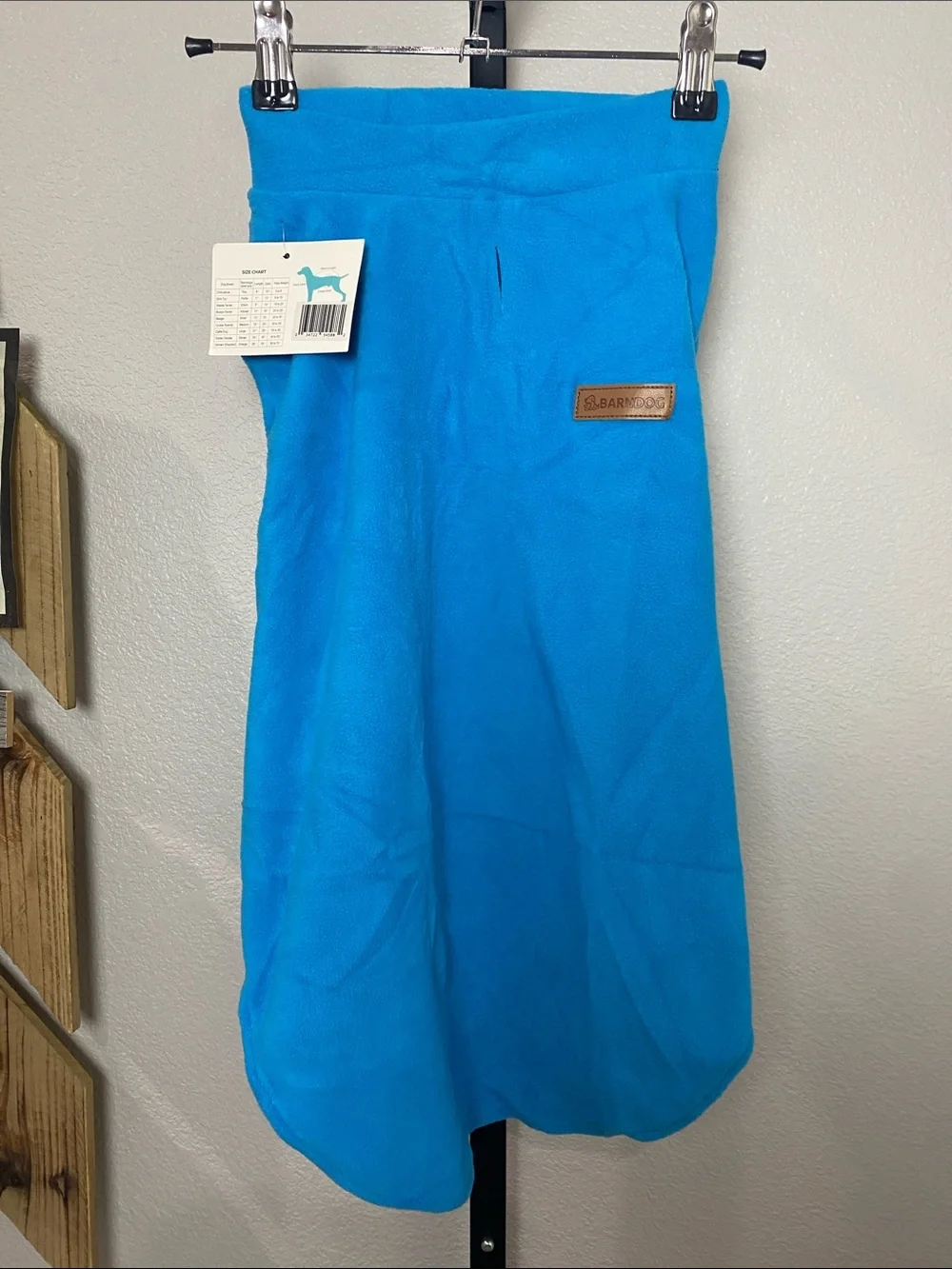 Cozy Fleece Dog Coat — Bright Blue sz L see tag for sizing